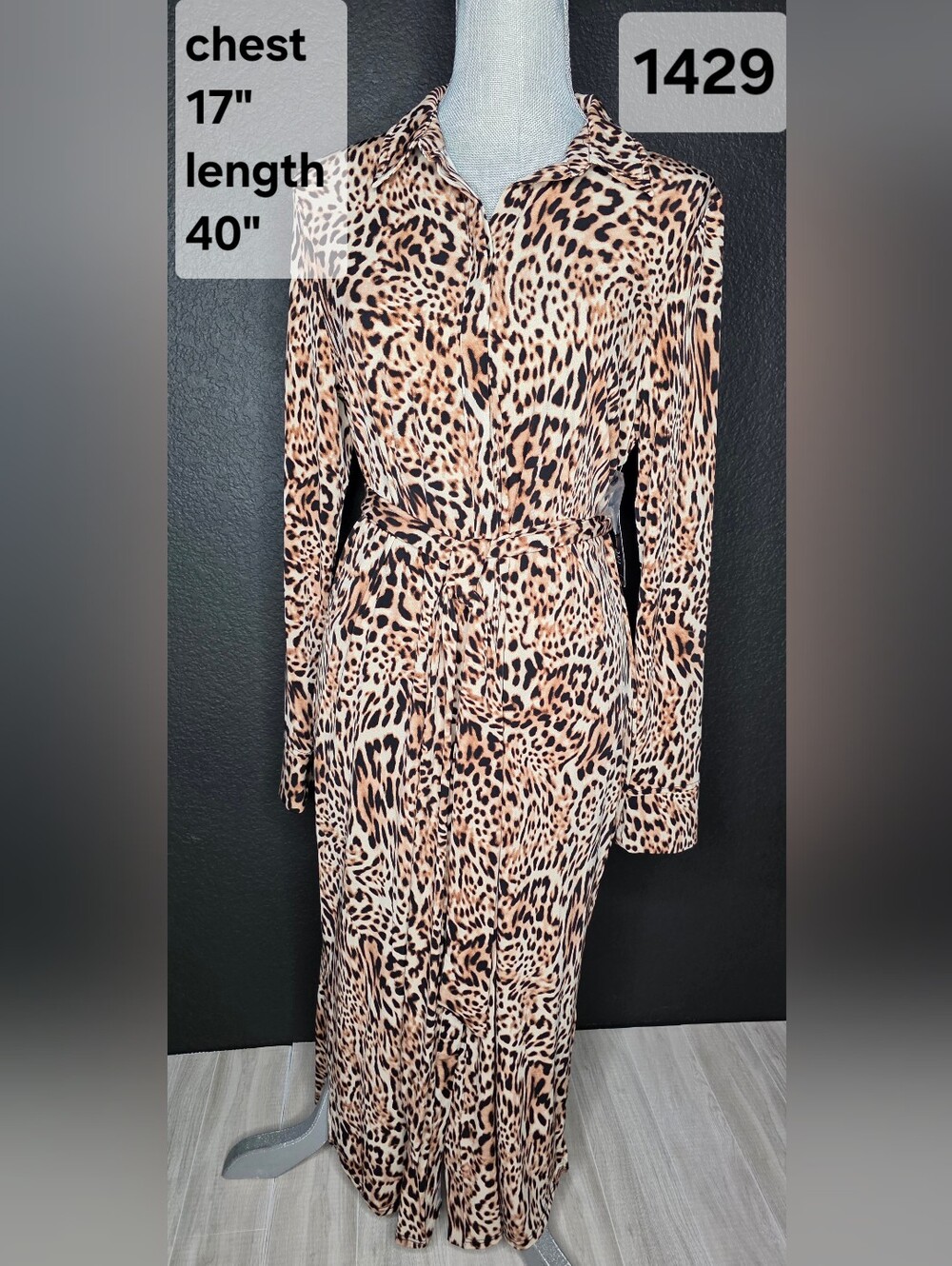 INC International Concepts Leopard Print Shirt Dress NWT - Black, Tan, Cream